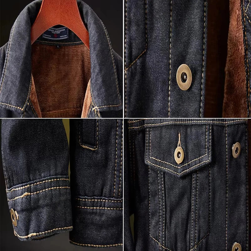 Retro Denim Moto Jacket